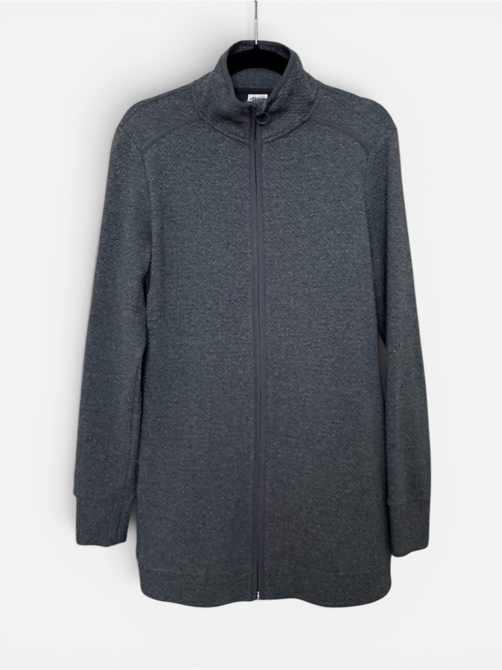 Avia Charcoal Zip-Front Long Workout Jacket